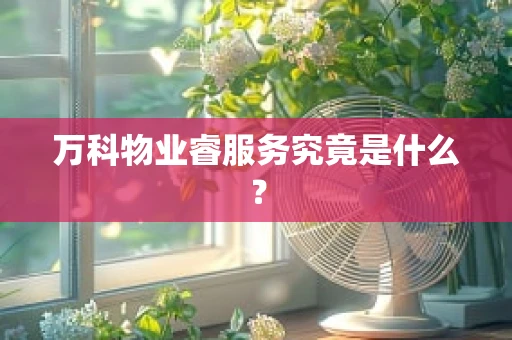 万科物业睿服务究竟是什么？