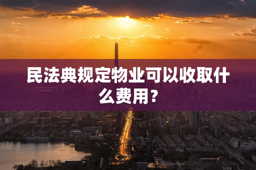 民法典规定物业可以收取什么费用？